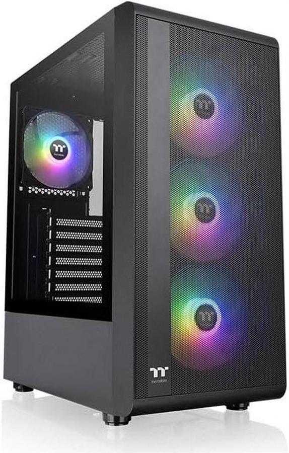GABINETE THERMALTAKE S200 PLUS TG ARGB BLACK TEMPERED GLASS