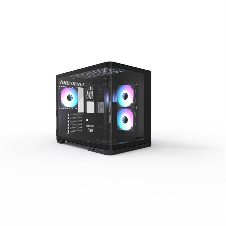 GABINETE GAMER RAIDMAX INFINITA i630 FISHTANK CURVED GLASS ARGB BLACK